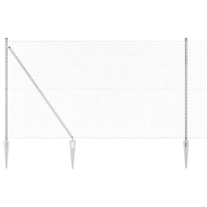 Chain Link Fence with Posts Silver 1.5 x 10 m Steel