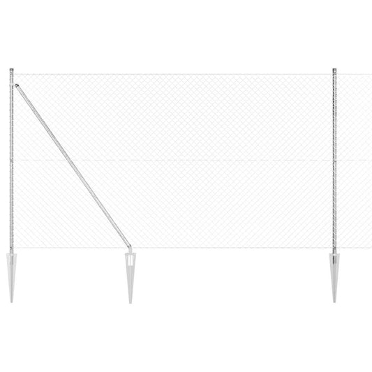Chain Link Fence with Posts Silver 1.5 x 10 m Steel