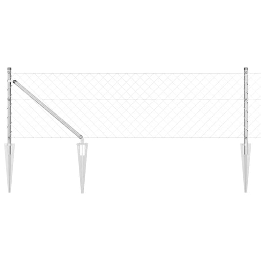 Chain Link Fence with Posts Silver 0.4 x 10 m Steel