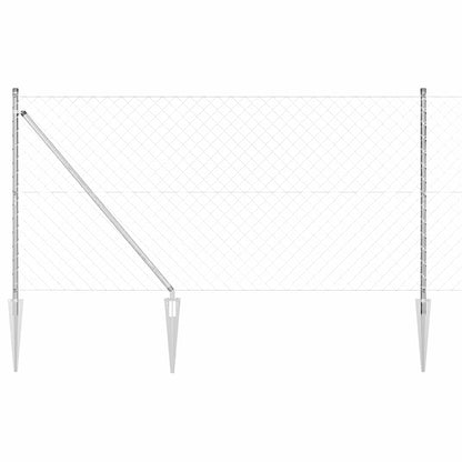 Chain Link Fence with Posts Silver 1.4 x 10 m Steel