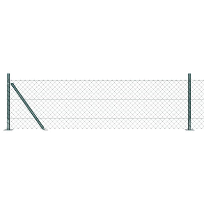 Chain Link Fence with Posts Green 0.4 x 10 m Steel