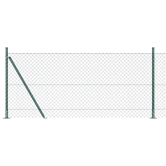 Chain Link Fence with Posts Green 1 x 10 m Steel