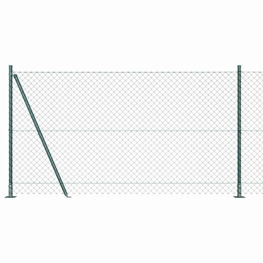 Chain Link Fence with Posts Green 1.2 x 10 m Steel