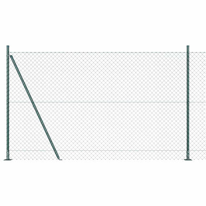 Chain Link Fence with Posts Green 1.6 x 10 m Steel