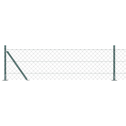 Chain Link Fence with Posts Green 0.6 x 10 m Steel