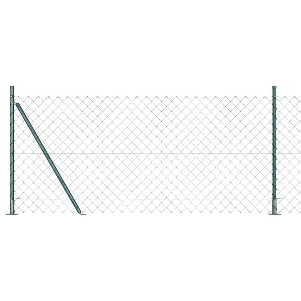 Chain Link Fence with Posts Green 1 x 10 m Steel