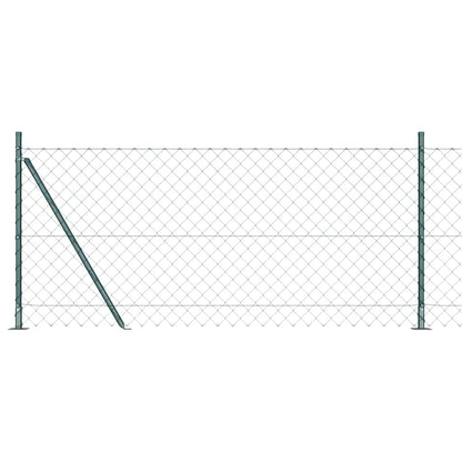 Chain Link Fence with Posts Green 1 x 10 m Steel