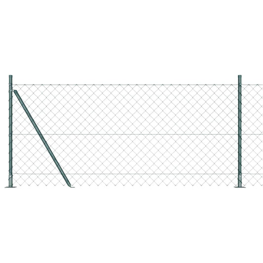 Chain Link Fence with Posts Green 1 x 10 m Steel