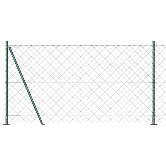 Chain Link Fence with Posts Green 1.2 x 10 m Steel
