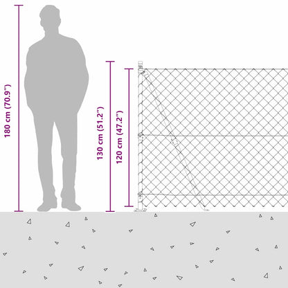 Chain Link Fence with Posts Green 1.2 x 10 m Steel