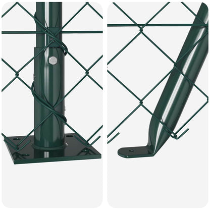 Chain Link Fence with Posts Green 1.5 x 10 m Steel
