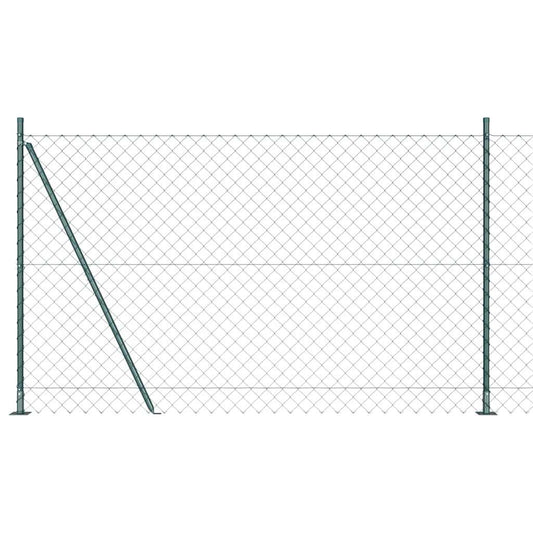 Chain Link Fence with Posts Green 1.5 x 10 m Steel