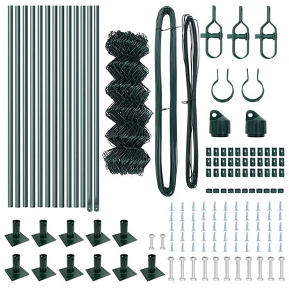 Chain Link Fence with Posts Green 0.6 x 25 m Steel