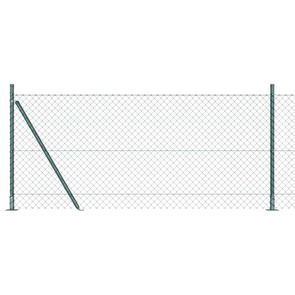 Chain Link Fence with Posts Green 1 x 25 m Steel