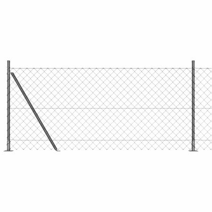 Chain Link Fence with Posts Grey 1 x 10 m Steel