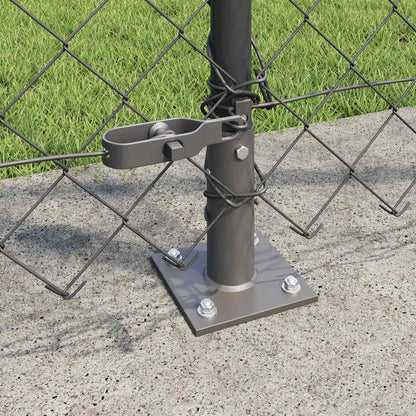 Chain Link Fence with Posts Grey 1.2 x 10 m Steel