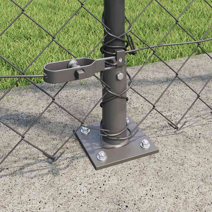 Chain Link Fence with Posts Grey 1.5 x 10 m Steel