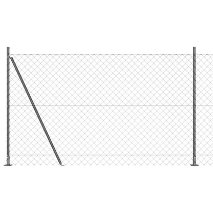 Chain Link Fence with Posts Grey 1.5 x 10 m Steel
