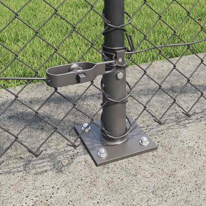 Chain Link Fence with Posts Grey 1 x 25 m Steel