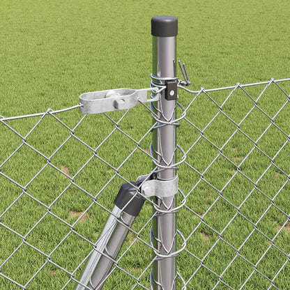 Chain Link Fence with Posts Silver 0.8 x 10 m Steel