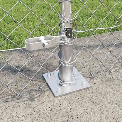 Chain Link Fence with Posts Silver 1.4 x 10 m Steel