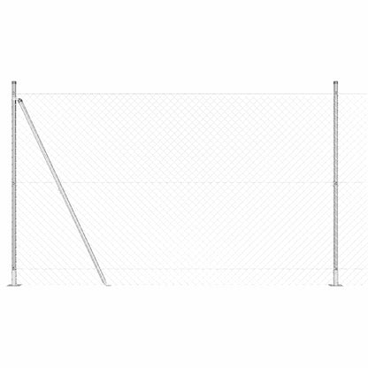 Chain Link Fence with Posts Silver 1.4 x 10 m Steel