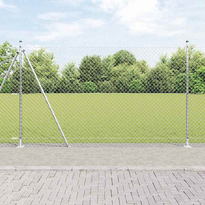 Chain Link Fence with Posts Silver 1.6 x 10 m Steel