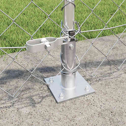 Chain Link Fence with Posts Silver 0.6 x 10 m Steel