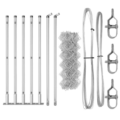 Chain Link Fence with Posts Silver 0.6 x 10 m Steel
