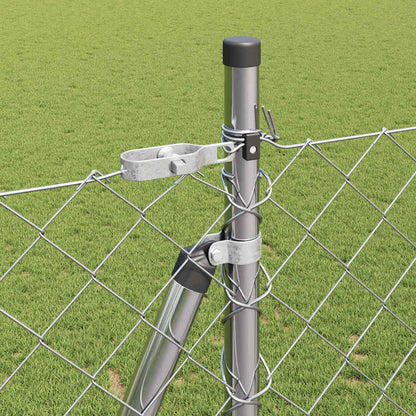Chain Link Fence with Posts Silver 1.5 x 10 m Steel