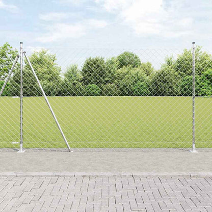 Chain Link Fence with Posts Silver 1.5 x 10 m Steel