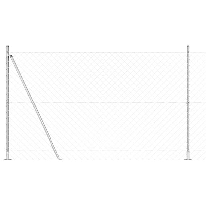 Chain Link Fence with Posts Silver 1.5 x 10 m Steel