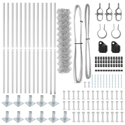Chain Link Fence with Posts Silver 1.2 x 25 m Steel