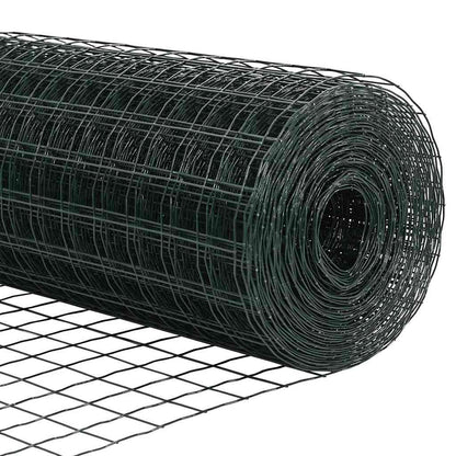 Fence with Posts Green 1.5 x 10 m Steel