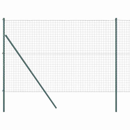 Fence with Posts Green 1.5 x 10 m Steel