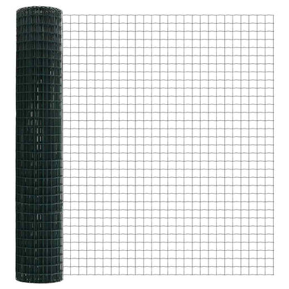 Fence with Posts Green 1.5 x 10 m Steel