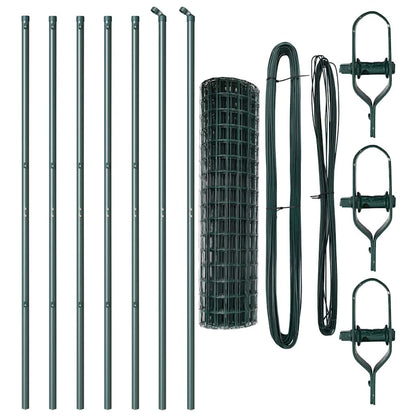Fence with Posts Green 1.4 x 10 m Steel
