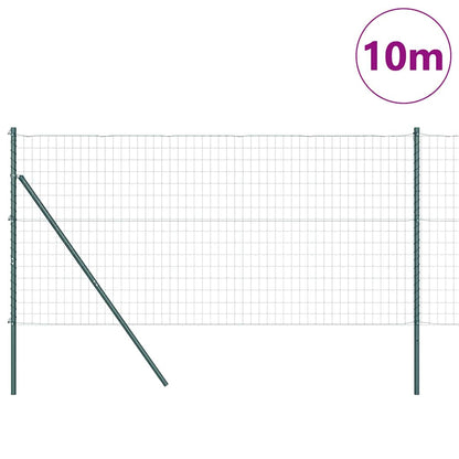 Fence with Posts Green 1.4 x 10 m Steel