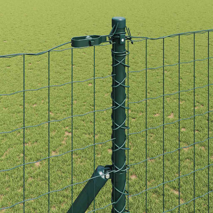 Fence with Posts Green 1.6 x 10 m Steel