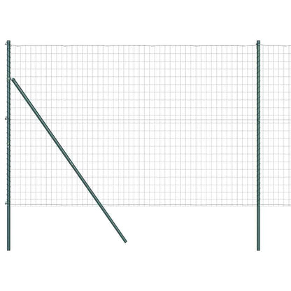 Fence with Posts Green 1.6 x 10 m Steel
