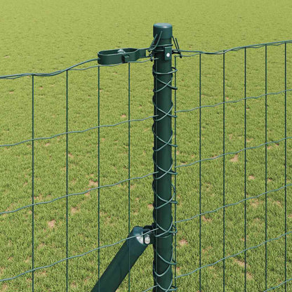 Fence with Posts Green 1.6 x 10 m Steel