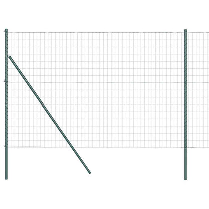 Fence with Posts Green 1.6 x 10 m Steel