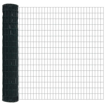 Fence with Posts Green 1.6 x 10 m Steel