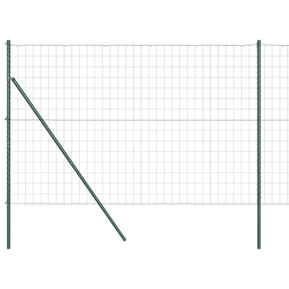 Fence with Posts Green 1.6 x 10 m Steel