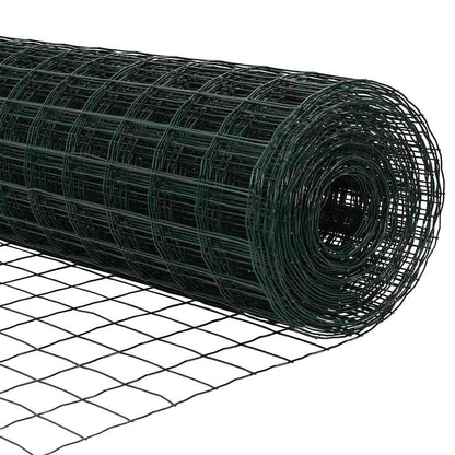 Fence with Posts Green 0.6 x 25 m Steel