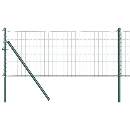 Fence with Posts Green 0.8 x 25 m Steel