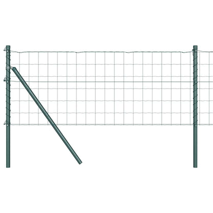 Fence with Posts Green 0.8 x 25 m Steel