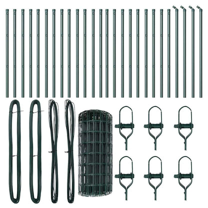 Fence with Posts Green 0.6 x 50 m Steel