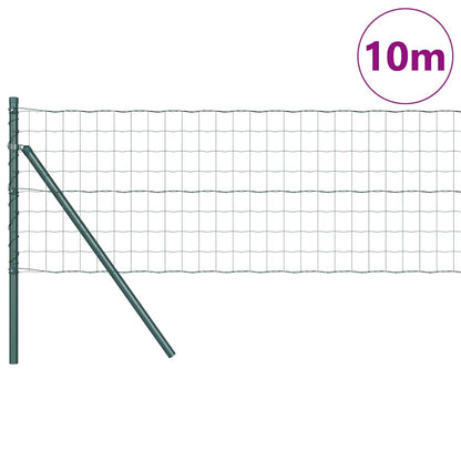 Fence with Posts Green 0.6 x 10 m Steel