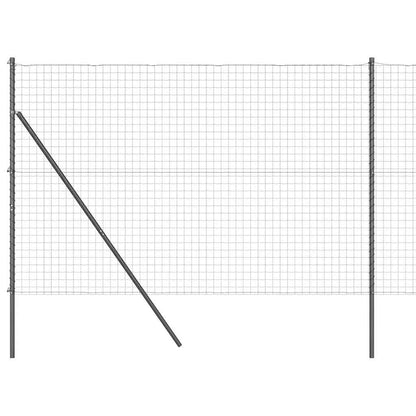 Fence with Posts Grey 1.5 x 10 m Steel